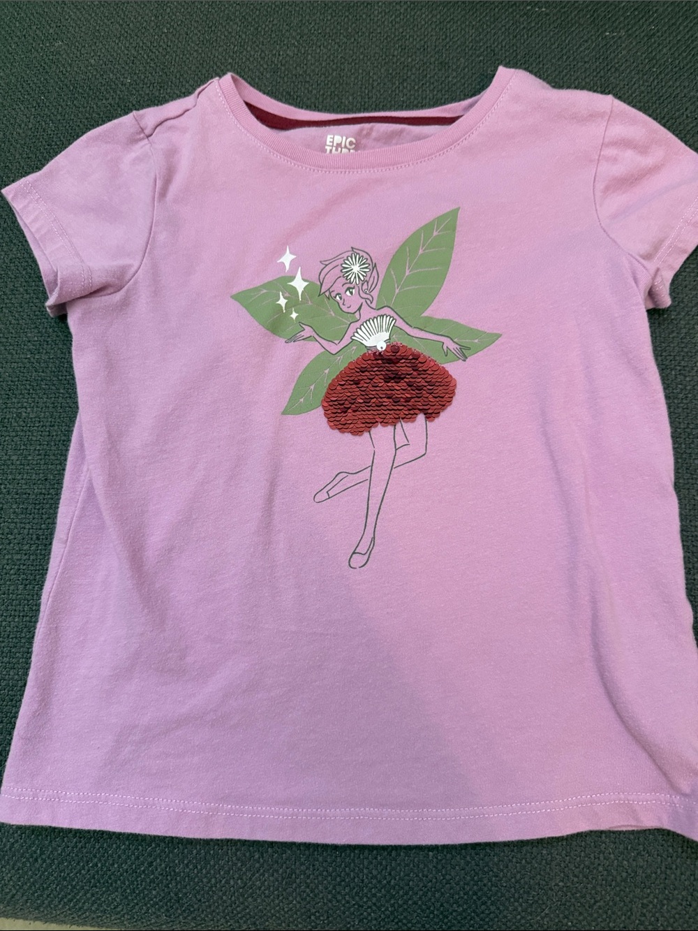 Epic Threads Pink Fairy Tee with Red Sequin Skirt
